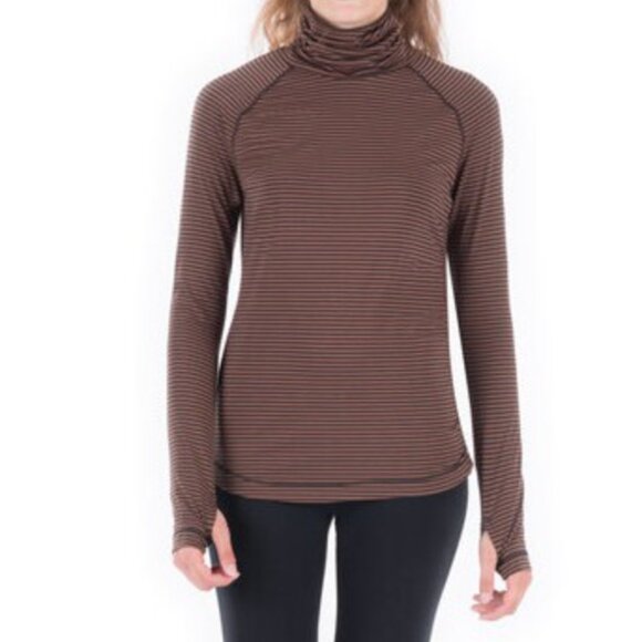 INDYGENA RIGA II WOMEN'S NAVY GROWN STRIPED LONG SLEEVE TOP - L - Picture 2 of 3